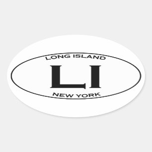 LI - Long Island Oval Logo Oval Sticker