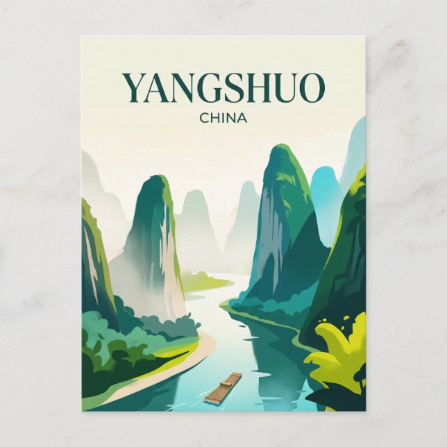 Li River Karst Mountains China Postcard (Front)
