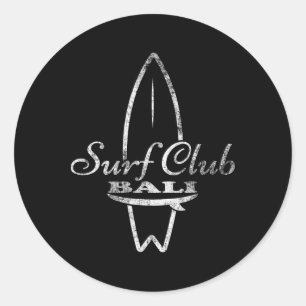 Li, Surf Club Retro Surfboard Classic Round Sticker