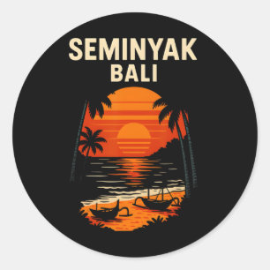 Li Surf Seminyak Li Retro Mens Beachy Vibes 1 Classic Round Sticker