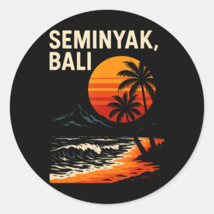 Li Surf Seminyak Li Retro Mens Beachy Vibes Classic Round Sticker