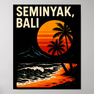 Li Surf Seminyak Li Retro Mens Beachy Vibes  Poster