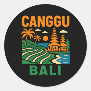 Li Surfing Canggu Li Vintage Mens Beach Life Classic Round Sticker
