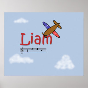 Liam Aeroplane Name Poster