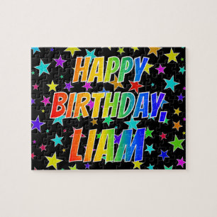 "LIAM" First Name, Fun "HAPPY BIRTHDAY" Jigsaw Puzzle