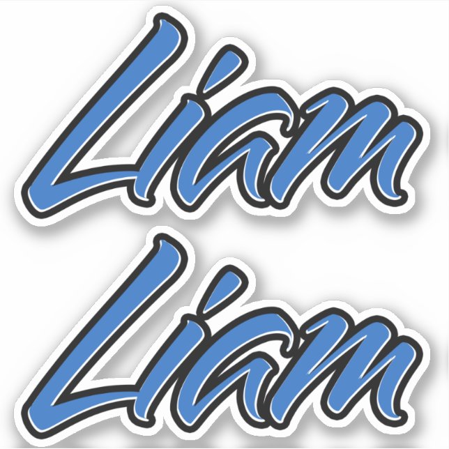 Liam name blue sticker sticker embroiderset (Front)