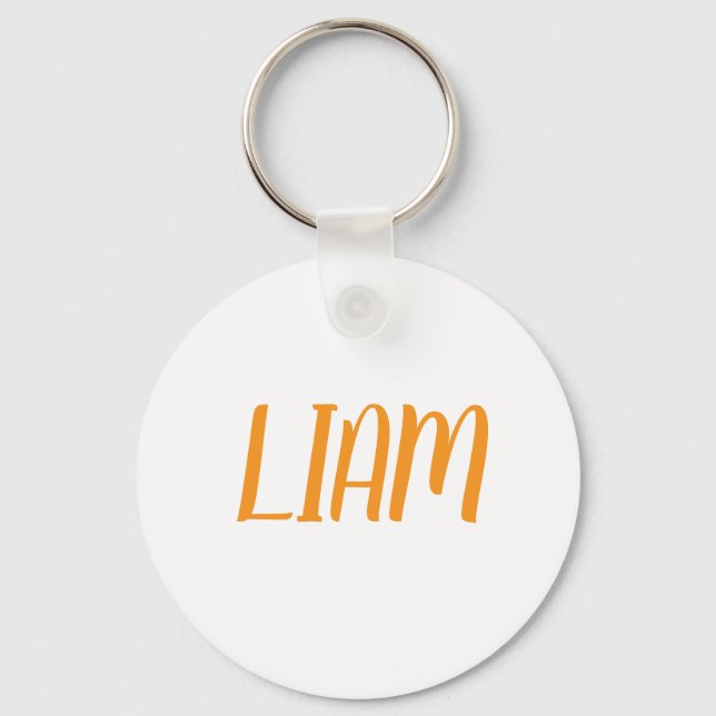 Liam name Metal ring keychain (Back)