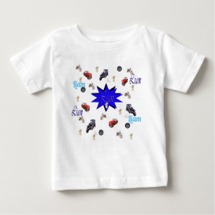 Liam Name With Cars Teddies And Motorbikes, Baby T-Shirt