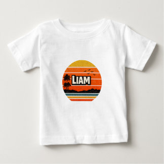 Liam Retro Personalised Name Design Baby T-Shirt