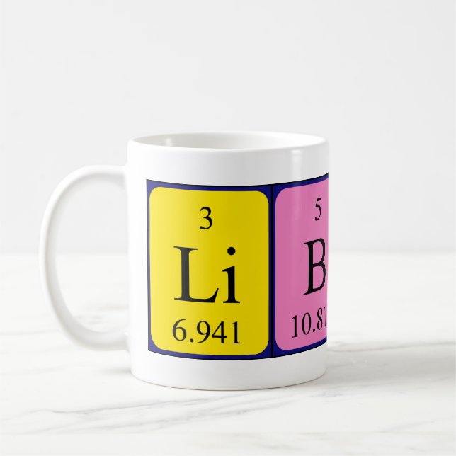Libby periodic table name mug (Left)
