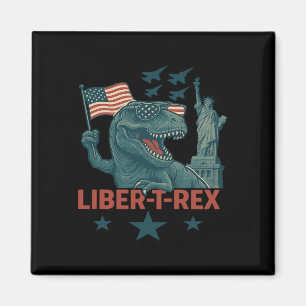 Liber-t-rex Dinosaur Patriotic And 4th Of July Magnet