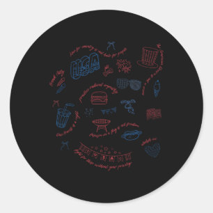 Liberal 4th Of July Patriotic Subtle Coquette Anti Classic Round Sticker