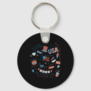 Liberal 4th Of July Patriotic Subtle Coquette Anti Key Ring