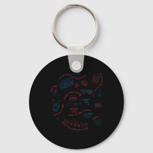 Liberal 4th Of July Patriotic Subtle Coquette Anti Key Ring