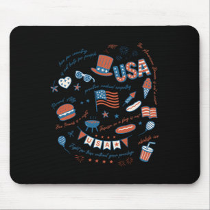 Liberal 4th Of July Patriotic Subtle Coquette Anti Mouse Pad