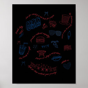 Liberal 4th Of July Patriotic Subtle Coquette Anti Poster