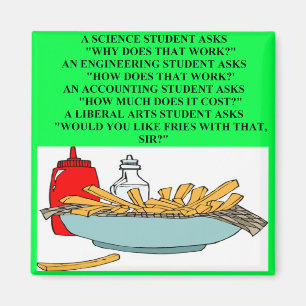 liberal arts science fast food joke magnet
