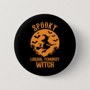 Liberal Feminist Witch Feminist Vintage Halloween 6 Cm Round Badge