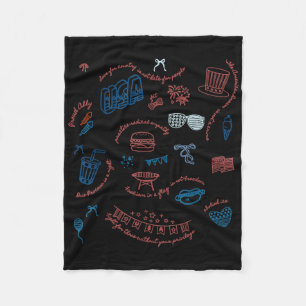 Liberal Fourth Of July Doodle 4th Of July For Men Fleece Blanket