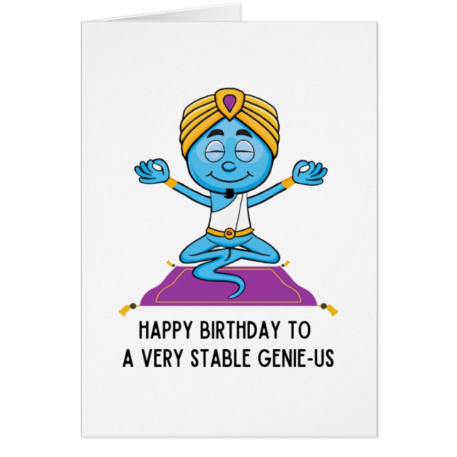 Liberal Humour Birthday Card Very Stable Genius (Front)