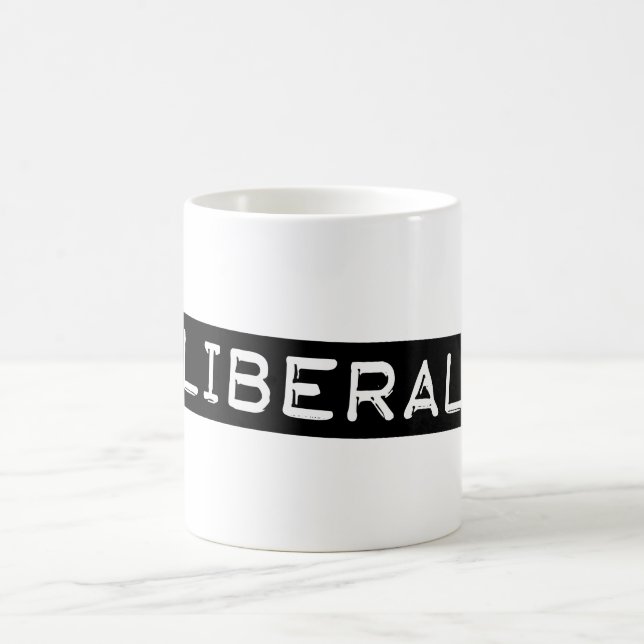 Liberal Label Tape Funny Democrat Coffee Mug (Center)