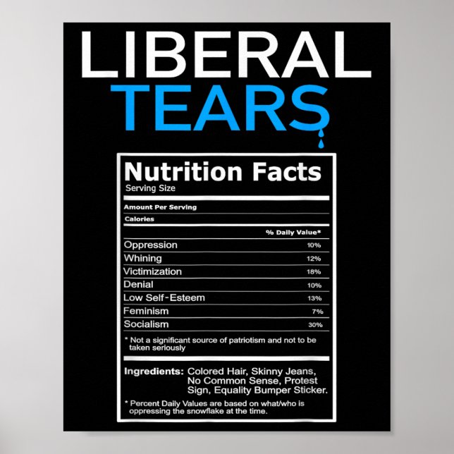 Liberal Tears Anti Liberal Pro Trump Republican Poster (Front)