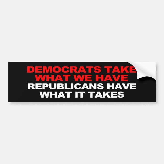 Liberals vs conservatives bumper sticker (Front)