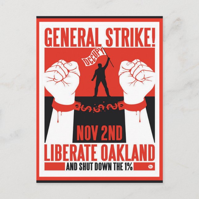Liberate Oakland Occupy Protest Flyer Postcard (Front)