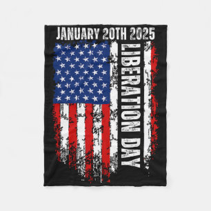 Liberation Day God Saved Trump So He Could Save Am Fleece Blanket