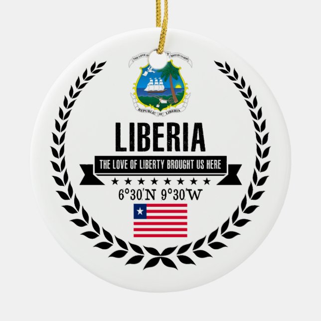 Liberia Ceramic Tree Decoration (Front)