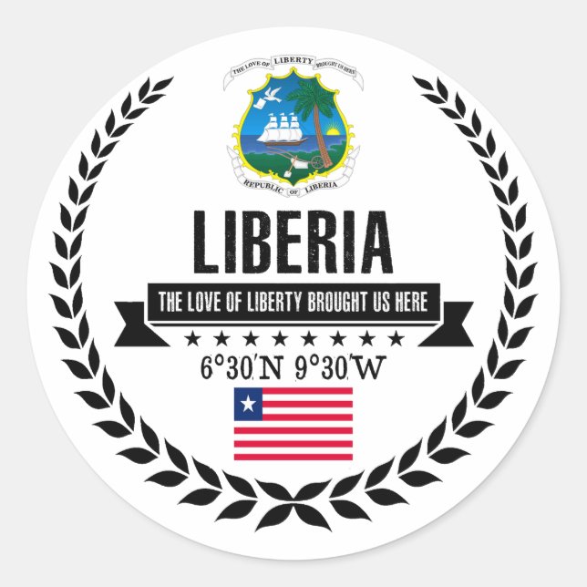 Liberia Classic Round Sticker (Front)