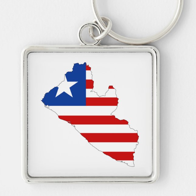 liberia country flag map shape symbol key ring (Front)
