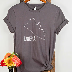 Liberia Country Map Liberian National Border Line T-Shirt