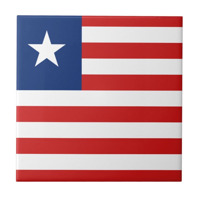 Liberia Flag Ceramic Tile (Front)
