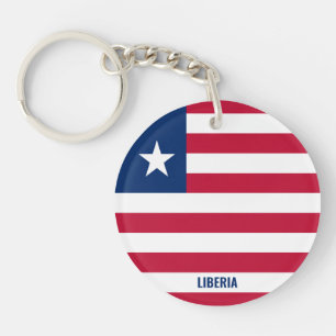 Liberia Flag Charming Patriotic Key Ring
