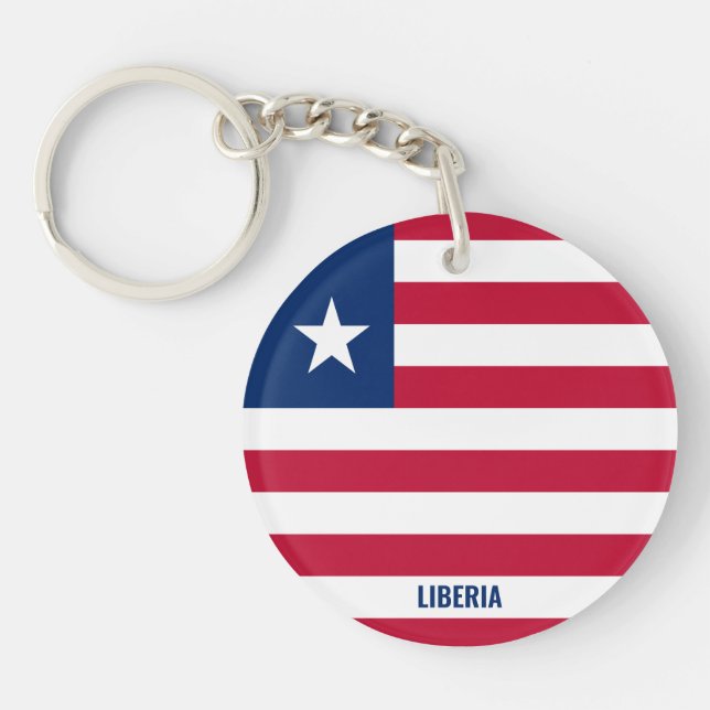 Liberia Flag Charming Patriotic Key Ring (Front)