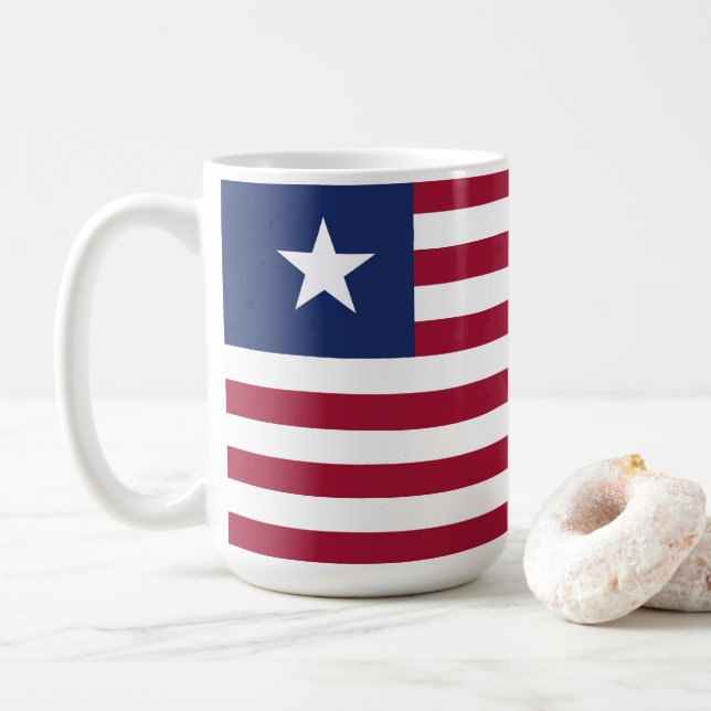 Liberia flag coffee mug (With Donut)
