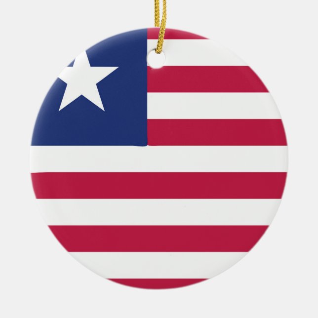 Liberia Flag Emblem Ceramic Ornament (Front)
