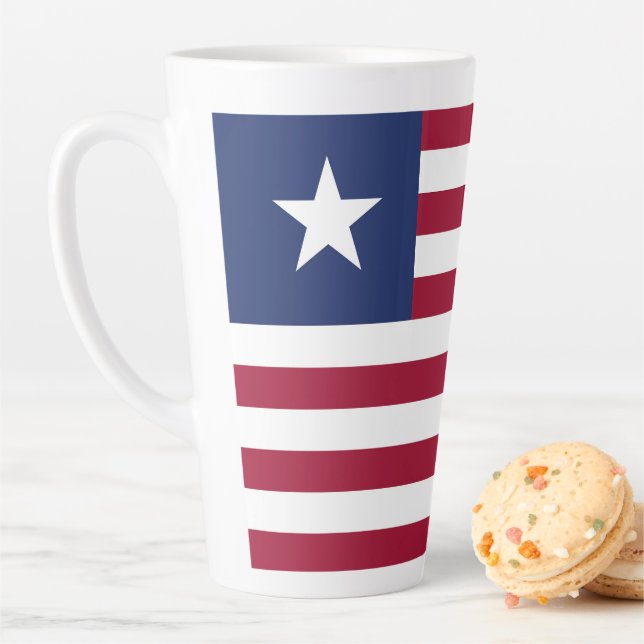 Liberia flag latte mug (In Situ)