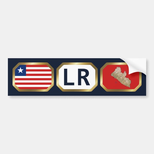 Liberia Flag Map Code Bumper Sticker (Front)