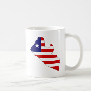 Liberia Flag Map full size Coffee Mug