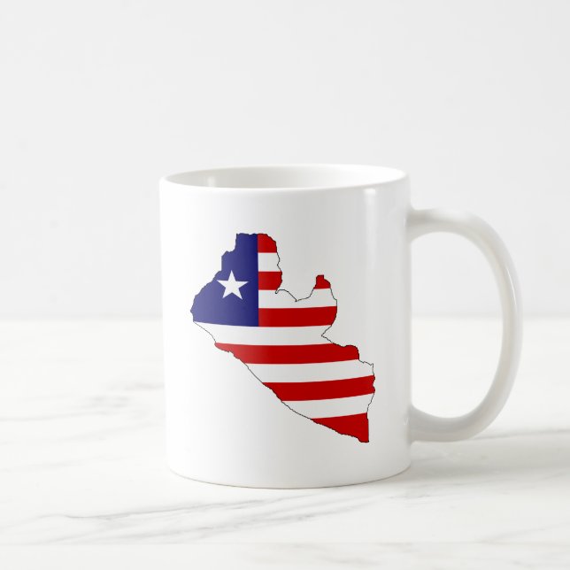 Liberia Flag Map full size Coffee Mug (Right)