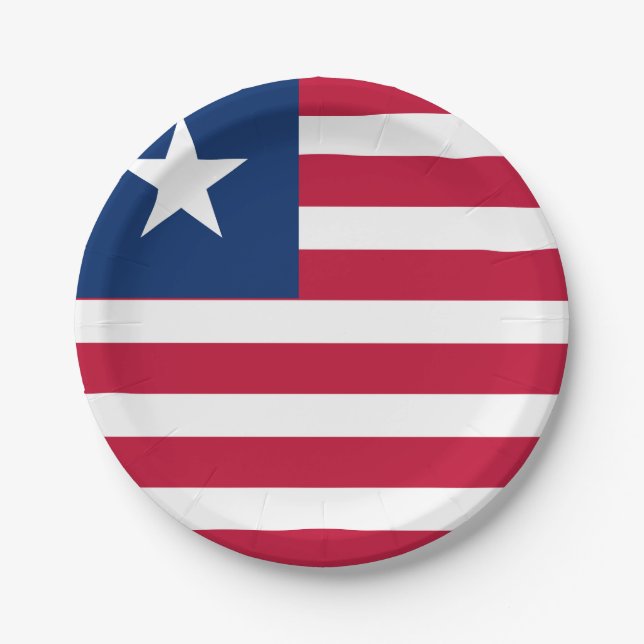 Liberia Flag Paper Plate (Front)