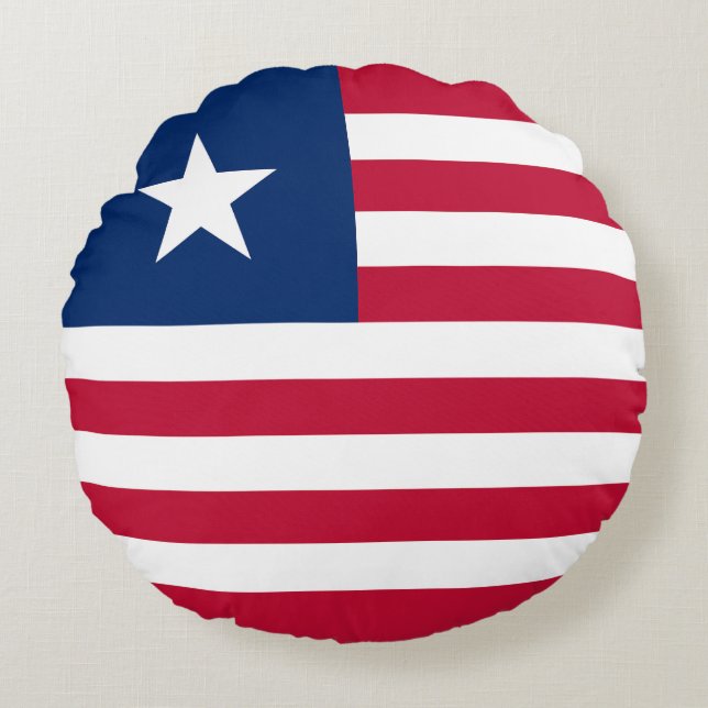 Liberia Flag Round Cushion (Front)