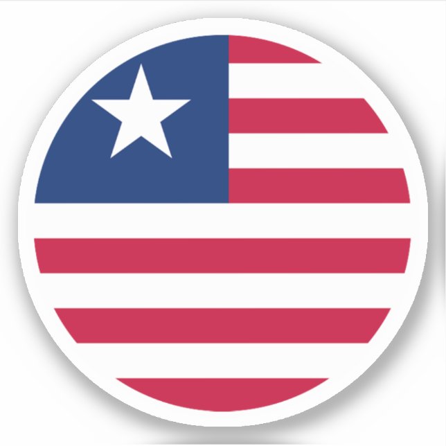 Liberia Flag Round Sticker (Front)