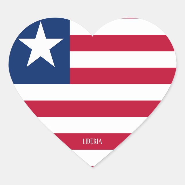 Liberia Flag Splendid Patriotic Heart Sticker (Front)
