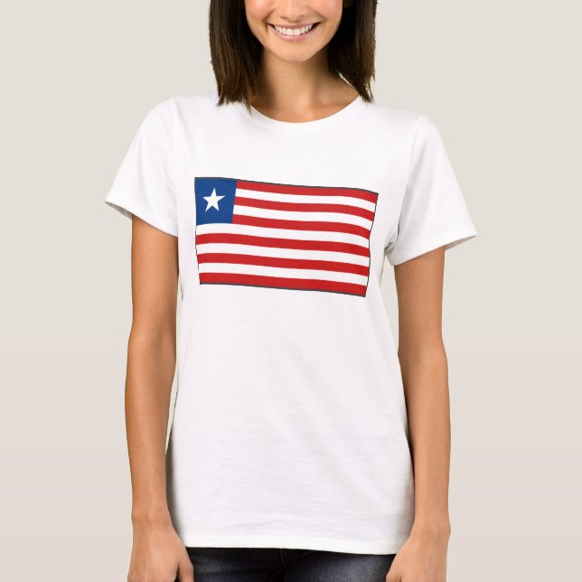 Liberia Flag x Map T-Shirt (Front)