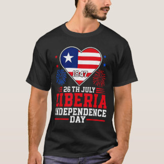 Liberia Independence Day 1847 Patriotic Heart T-Shirt