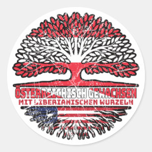 Liberia Liberianisch Österreichisch Österreich Classic Round Sticker