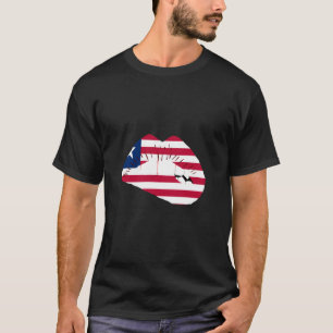 Liberia Lip Liberian Flag Liberian Pride Liberian T-Shirt